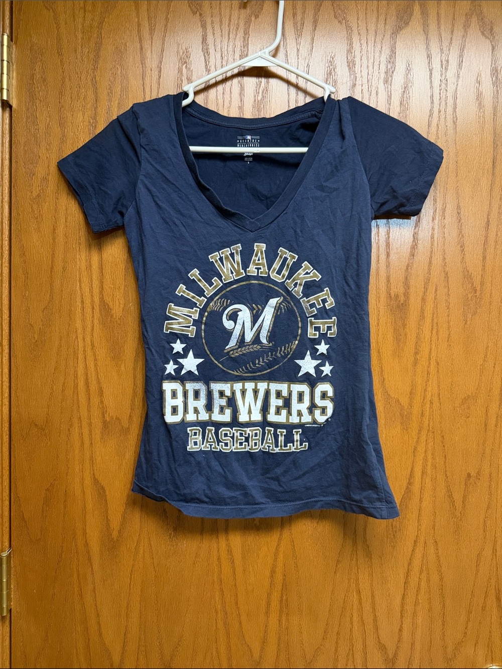 Genuine Merchandise Navy and Gold Milwaukee Brewers Short Sleeve Tee